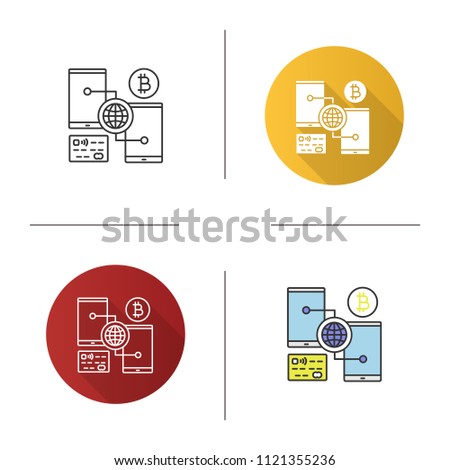 Digital Bitcoin Wallet Icon Online Cryptocurrency Stock Vector - 