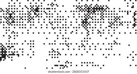 digital black background featuring scattered gray pixel dots in random arrangement for abstract visual design