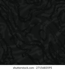 
Digital black camouflage, pixel pattern. Urban clothing style, masking dotty camo repeat print. Vector texture