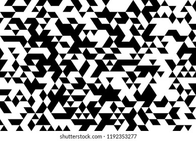 Digital black color background. Vector abstract triangle grid texture