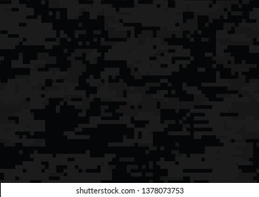 The digital black and dark grey military camouflage textured background