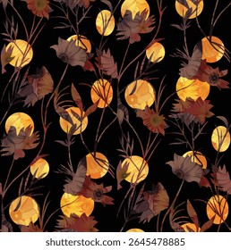 Digital black and white with multi floral design
