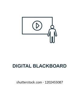 Digital Blackboard outline icon. Creative design from school icon collection. Premium Digital Blackboard outline icon. For web design and printing.