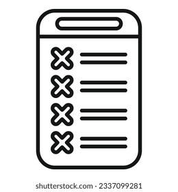vector de contorno de icono de lista negra digital. Usuario comercial. Internet de datos