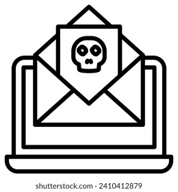 Ilustración del vector de línea de icono de Blackmail digital