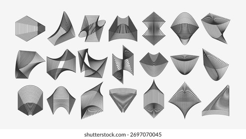 Digital Blend Line abstrakte Logo Design-Set