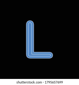 Digital Blue Colored L Alphabet With White Lines.unique And Decent Design of L Alphabet.Blue Colored Alphabetic Collection With White Lines