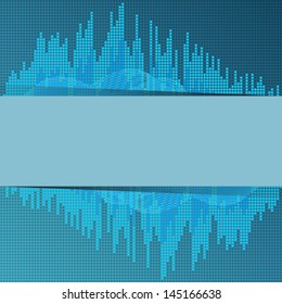 Digital blue equalizer background with text fild. Vector illustration.
