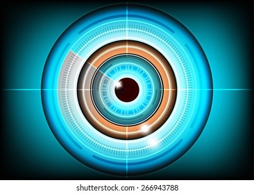 Digital blue eye abstract for security concept, vector illustration 