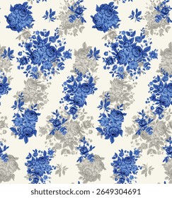 Digital blue floral illustration design