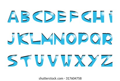 Digital blue font