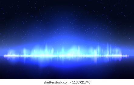 Digital blue light Equalizer background. Vector illustration