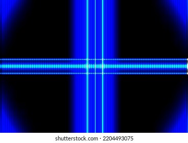 digital blue neon hitech line laser with ray light signal wave abstract background. gradient telecoms online beam texture. internet network connection vector illustration for graphic communication.