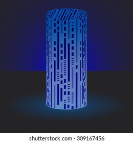 Digital Blue Pillar