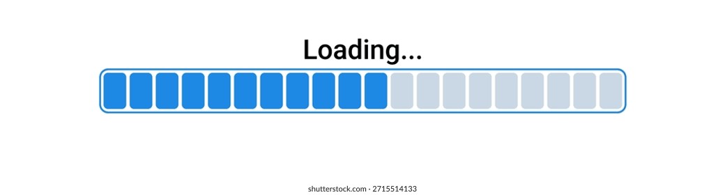 Barra de progreso azul digital que ilustra un estado de carga, vital para la experiencia del usuario durante el procesamiento de datos, las tareas del sistema y la entrega de contenido