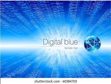 Digital Blue. Vector background.