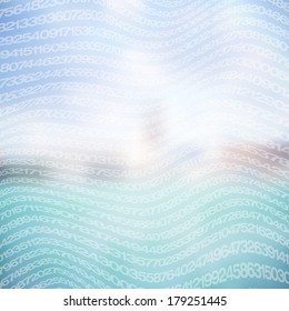 Digital blurred background. Background of numbers. Vector illustration. 