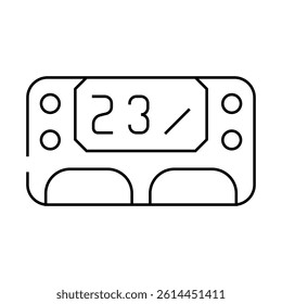 digital body fat meter line icon vector. digital body fat meter sign. isolated contour symbol black illustration