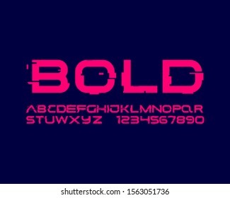 Digital Bold Font set in vector format