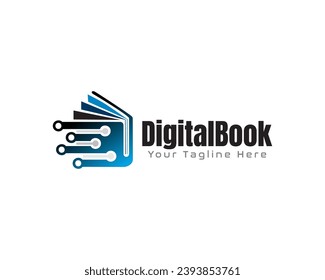 digital book connection logo icon symbol design template illustration inspiration