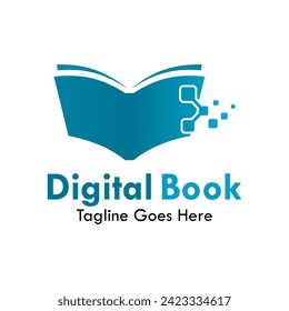 Digital book design logo template illustration