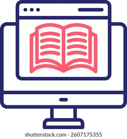 Digital Book Icon Color Vector Illustration