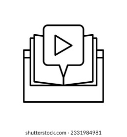 Digital Book Icon design Outline Style