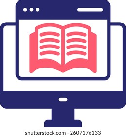 Digital Book Icon Fill Vector Illustration
