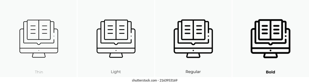 digital book icon. Linear style sign isolated on white background. Vector illustration.