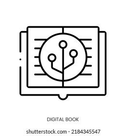 digital book icon. Linear style sign isolated on white background. Vector illustration