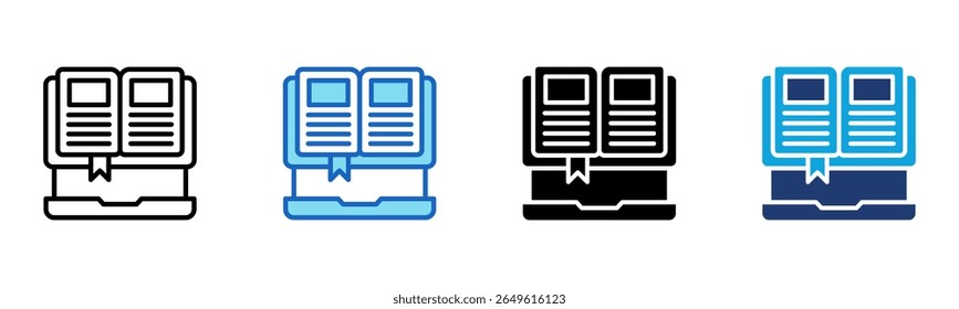 Icono de libro digital Multi Style Ilustración vectorial