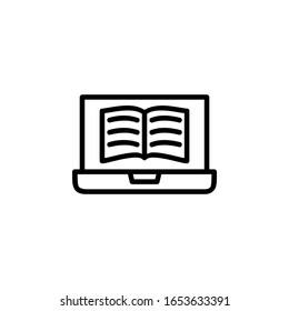 icono del libro digital. Icono de Aprendizaje en línea. Perfecto para aplicaciones, web, logotipo y plantilla de presentación. estilo de línea de diseño de icono
