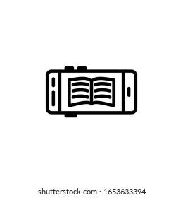 digitales Buchsymbol. Symbol für Online-Lernen. Perfekt für Anwendungen, Web, Logo und Präsentationen. Symboldesign-Stil