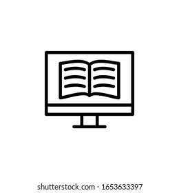 digital book icon. Online Learning icon. Perfect for application, web, logo and presentation template. icon design line style