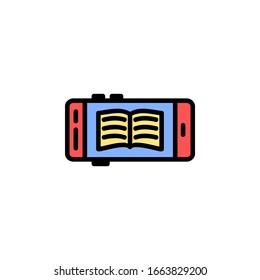 digital book icon. online learning icon. perfect for application, web, logo and presentation template. icon design filled line style
