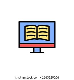 digital book icon. online learning icon. perfect for application, web, logo and presentation template. icon design filled line style