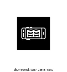 digital book icon. Online learning icon. Perfect for application, web, logo and presentation template. Icon design line inverted style