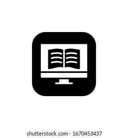 digital book icon. Online Learning icon. Perfect for application, web, logo and presentation template. icon design solid rounded style