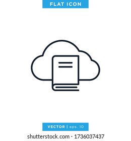 Plantilla de diseño de vectores de iconos de libro digital. Stroke editable.