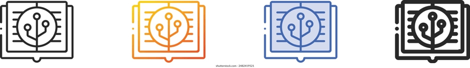 digital book icon.Thin Linear, Gradient, Blue Stroke and bold Style Design Isolated On White Background
