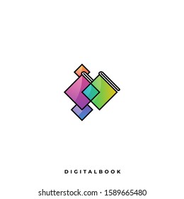 Digital Book Illustration Vector Template. Suitable for Creative Industry, Multimedia, entertainment, Educations, Shop, and any related business