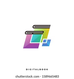 Digital Book Illustration Vector Template. Suitable for Creative Industry, Multimedia, entertainment, Educations, Shop, and any related business