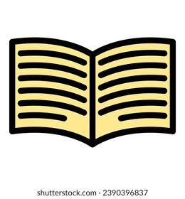 Digital book innovation icon outline vector. Online study. Education read color flat