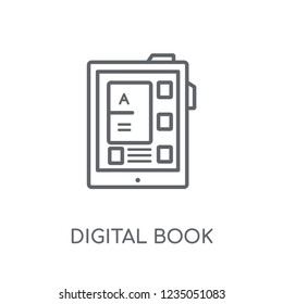 Digital book linear icon. Modern outline Digital book logo concept on white background from E-learning and education collection. Suitable for use on web apps, mobile apps and print media.