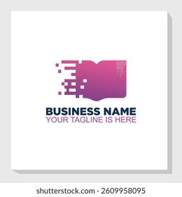 digital book logo concept, education logo inspiration