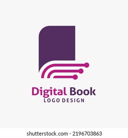 Digital book logo design. E-book logo design