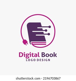 Digital book logo design. E-book logo design