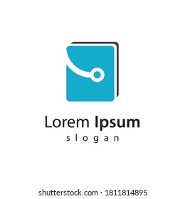Digital book logo design technology vector illustration
