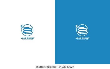 Digital book logo, electronic book icon, education symbol. Graphic vector illustration design