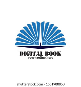 Digital Book logo icon , design vector template